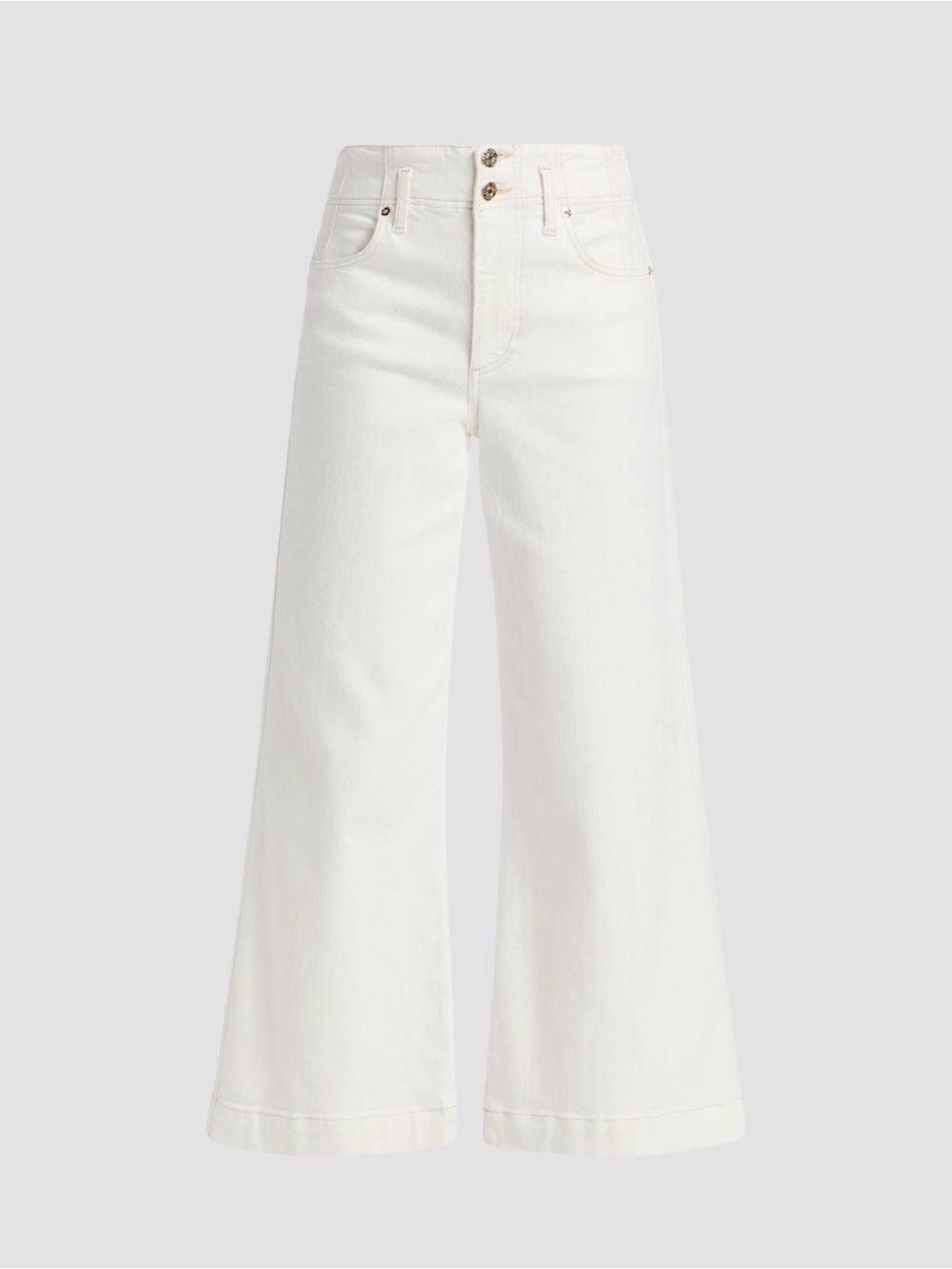 Frame Denim White Wide-Leg Crop Jeans